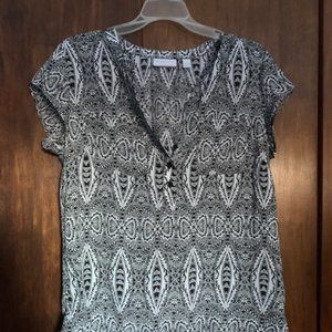 New York & Co NWT Black White Blouse Small